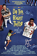 one sheet of Do the Right Thing, high angle looking down at Mookie and Sal