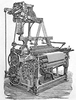 period drawing of power loom from the Victorian period