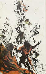 Modernist work with mainly black and orange colors